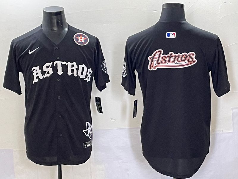 Men 2025 Houston Astros Blank Black Seven generations Joint Name Nike MLB Jersey style 19